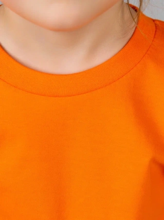 Футболка базовая детская для девочек оранжевая