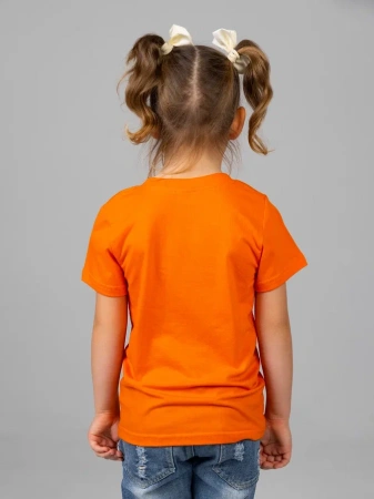 Футболка базовая детская для девочек оранжевая