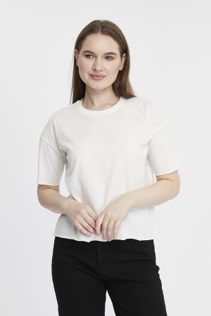 Футболка женская кроп-топ оверсайз белая