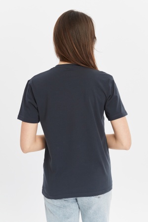 Футболка женская прямого кроя тёмно-серая