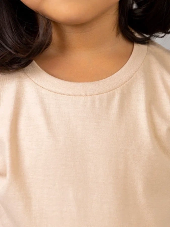 Футболка базовая детская для девочек телесная