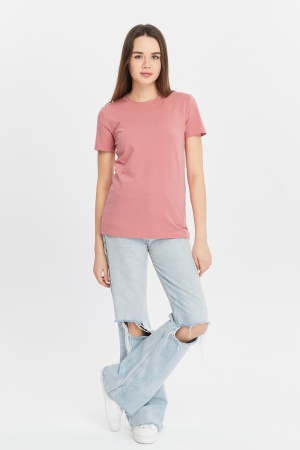 Футболка женская приталеная пыльная роза