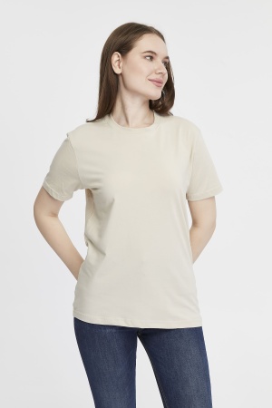 Футболка женская прямого кроя пастельно-бежевый
