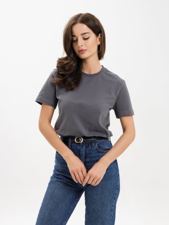 Женская базовая футболка тёмно-серый графит