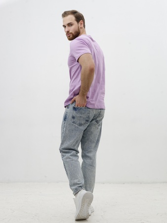 Мужская базовая футболка сиреневая