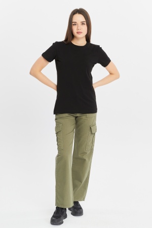 Футболка женская приталеная чёрная