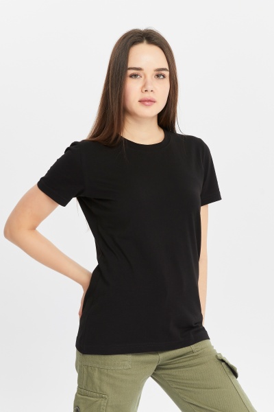 Футболка женская приталеная чёрная