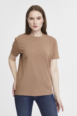Футболка женская прямого кроя коричневая