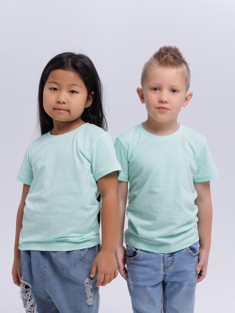 Футболка базовая детская для девочек мятная
