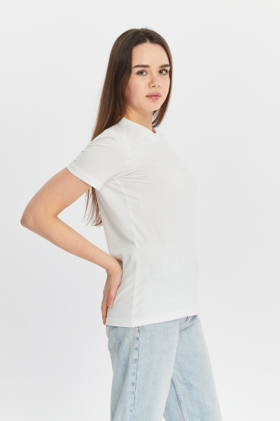 Футболка женская приталеная белая оптом — TexDress