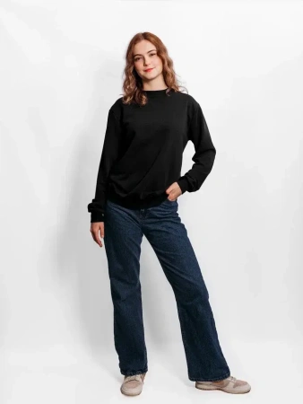 Свитшот женский базовый черный