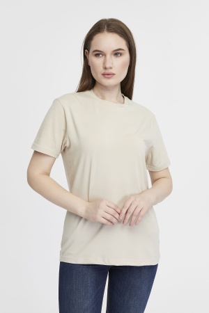 Футболка женская прямого кроя пастельно-бежевый