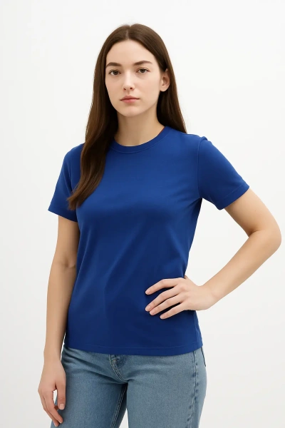 Футболка женская синий Индиго 180гр оптом — TexDress