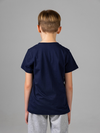 Футболка базовая детская для мальчиков темно-синяя
