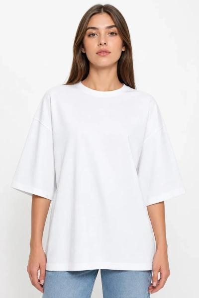 Футболка женская оверсайз белая 220 г/м² Texdress — вид спереди