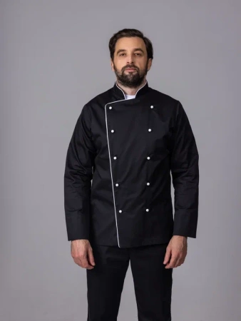 Китель классический с кантом с пуклями черный