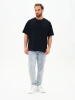 Оверсайз футболка мужская черная 180гр оптом — TexDress