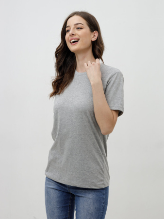 Женская базовая футболка серый меланж
