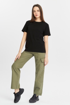 Футболка женская прямого кроя чёрная