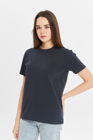 Футболка женская прямого кроя тёмно-серая