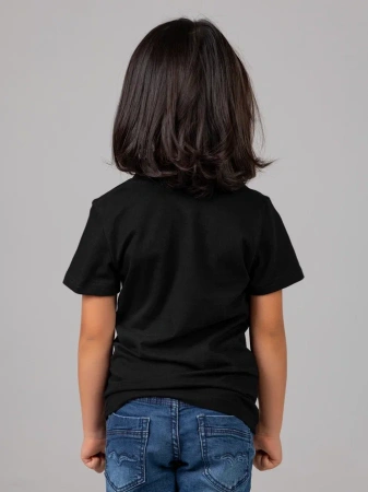 Футболка базовая детская для девочек черная