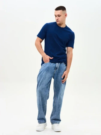 Мужская базовая футболка тёмно-синяя